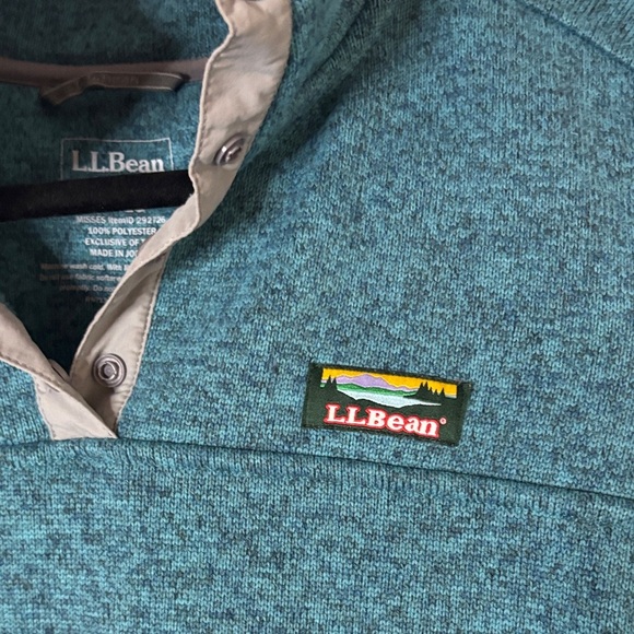 L.L. Bean Teal Sweater with Gray Trim - Picture 4 of 5